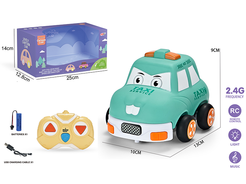 2.4G 3-Channel Remote Control Vinyl Q Edition Taxi(With Lights And Music)Included Battery