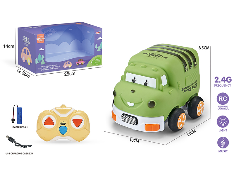 2.4G 3-Channel Remote Control Vinyl Sanitation Truck (With Lights And Music)Included Battery