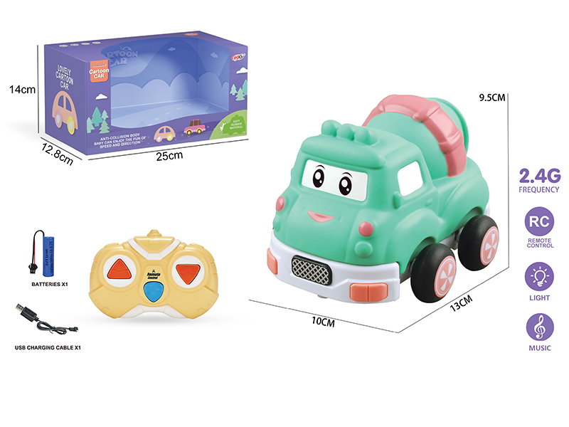 2.4G 3-Channel Remote Control Vinyl Concrete Mixer(With Lights And Music)Included Battery