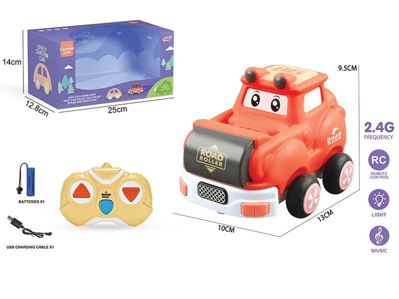 2.4G 3-Channel Remote Control Vinyl Road Roller(With Lights And Music)Included Battery