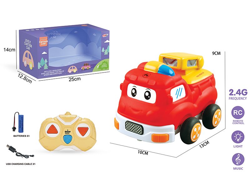 2.4G 3-Channel Remote Control Vinyl Fire Engine(With Lights And Music)Included Battery