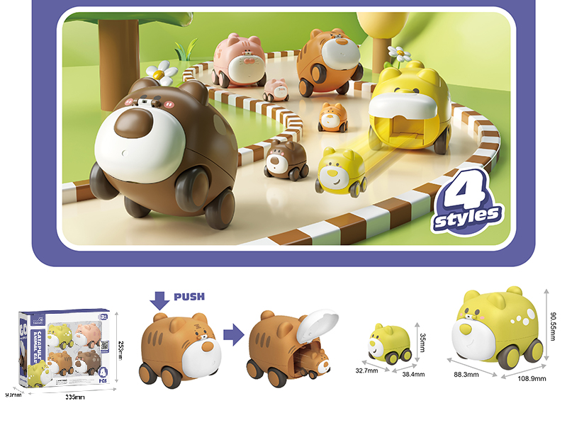 Catapult Animal Cars(4PCS)
