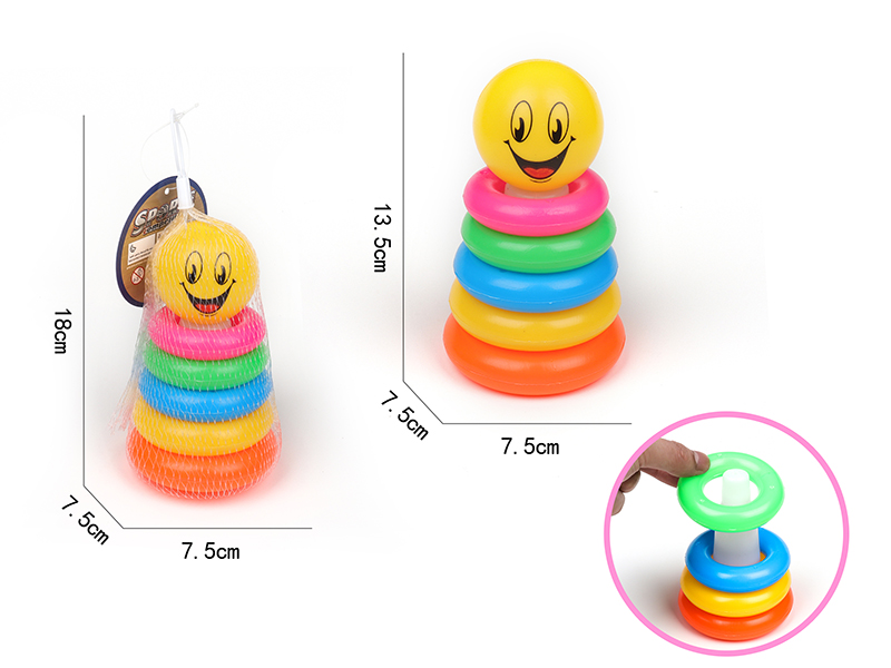 5-Layer Rainbow Tower Stacking Rings Toys(Ball)