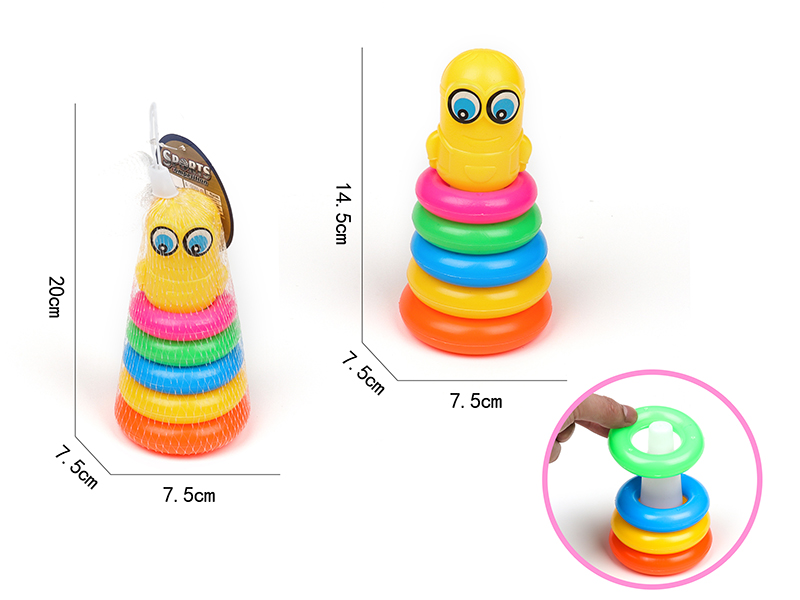5-Layer Rainbow Tower Stacking Rings Toys(Minions)