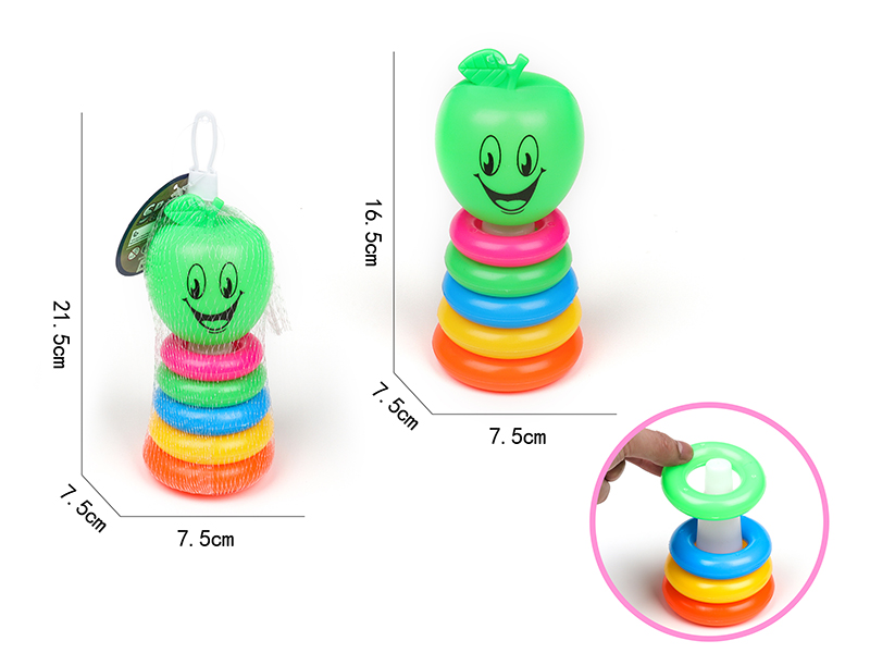 5-Layer Rainbow Tower Stacking Rings Toys(Apple)