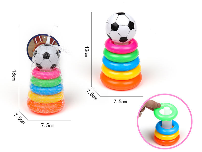 5-Layer Rainbow Tower Stacking Rings Toys(Football)