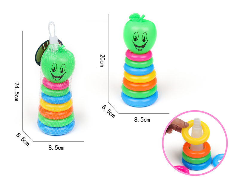 7-Layer Rainbow Tower Stacking Rings Toys(Apple)