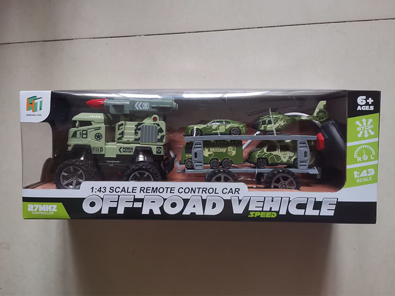 1:43 R/C Off Road Vehicle+4 Slide Military Vehicle