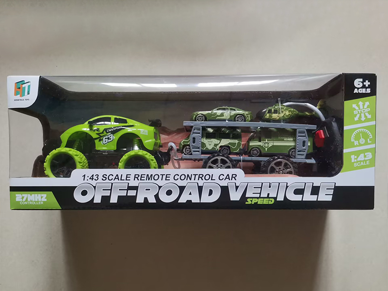 1:43 R/C Off Road Vehicle+4 Slide Military Vehicle