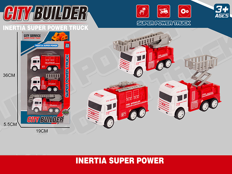 Friction Fire Engine 3pcs