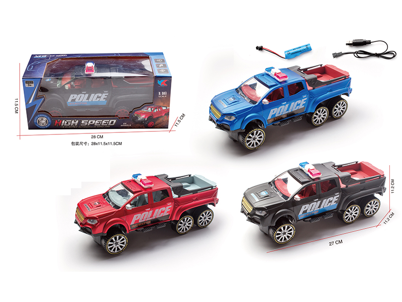 1:16 B/O Go And Bump Six Wheel Mercedes Benz Pickup Police Car With Light And Music