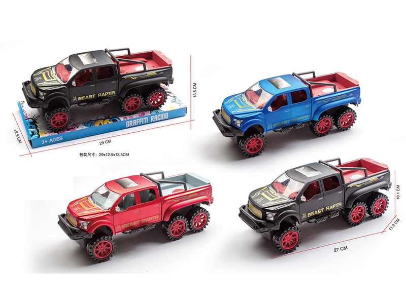 1:16 Six Wheel Ford Pickup Friction Racing Car