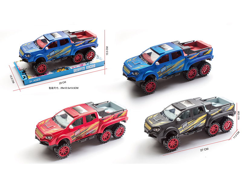 1:16 Six Wheel Mercedes Pickup Friction Racing Car