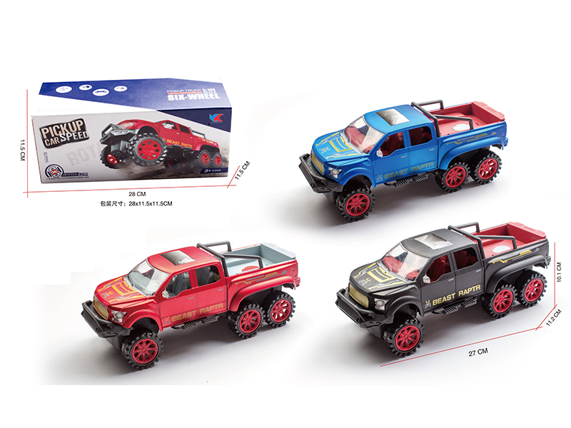 1:16 Six Wheel Ford Pickup Friction Racing Car