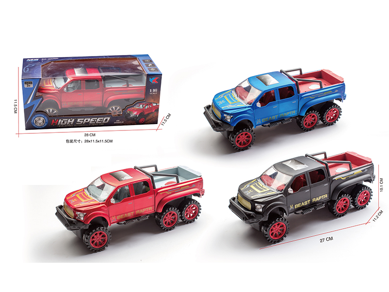 1:16 Six Wheel Ford Pickup Friction Racing Car