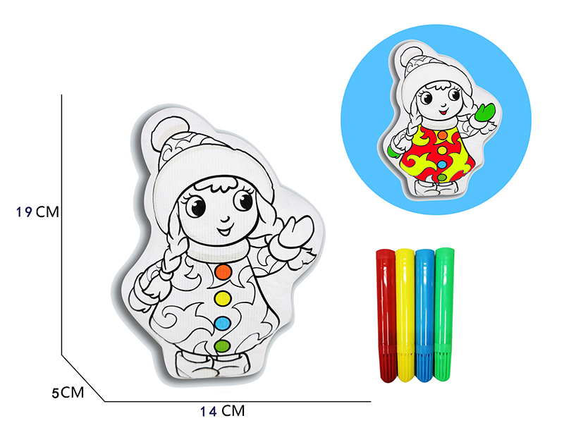 DIY Coloured Drawing Christmas Girl