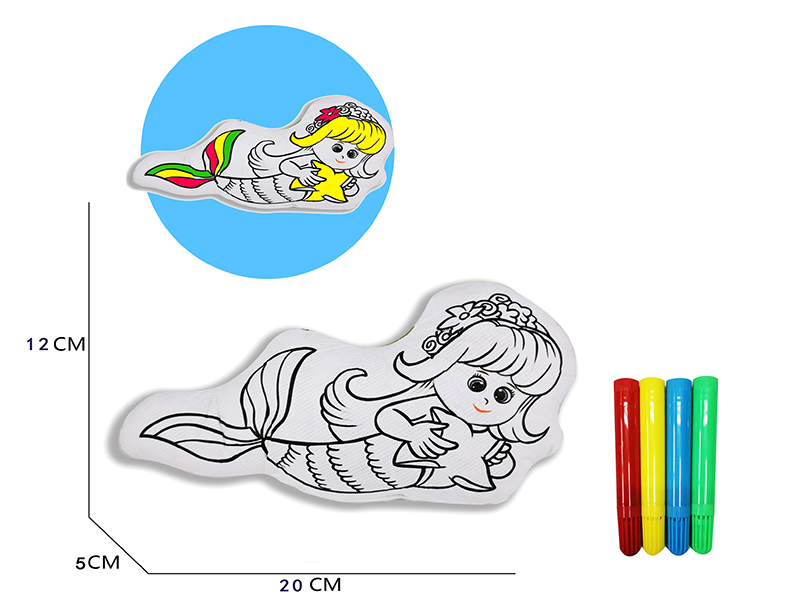 DIY Coloured Drawing Straw Hat Girl Toys