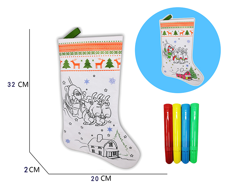 DIY Coloured Drawing Christmas Sock Toys