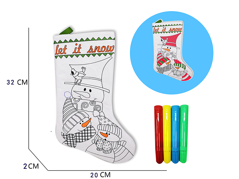 DIY Coloured Drawing Christmas Sock Toys