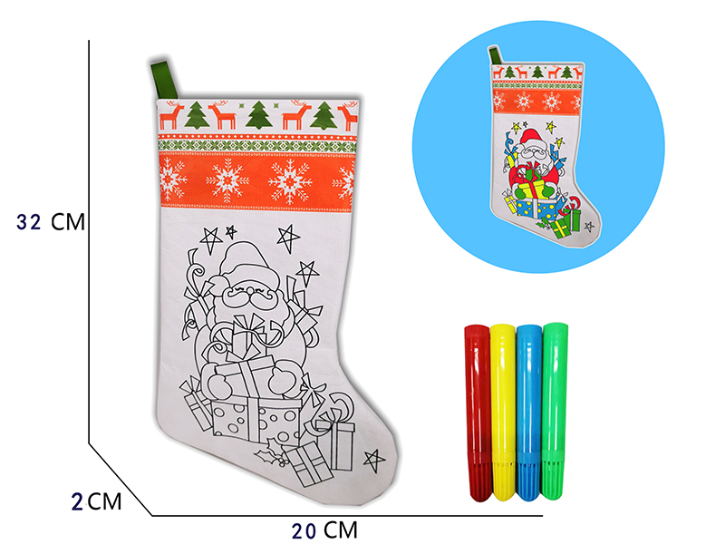 DIY Coloured Drawing Christmas Sock Toys
