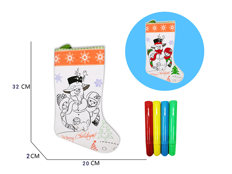DIY Coloured Drawing Christmas Sock Toys
