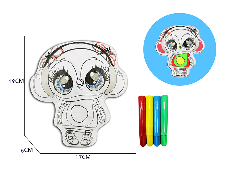 DIY Coloured Drawing Cartoon Owl Toys