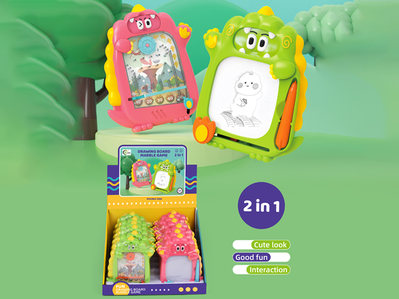 12PCS 2 In 1 Dinosaur Drawing Board+Marbles