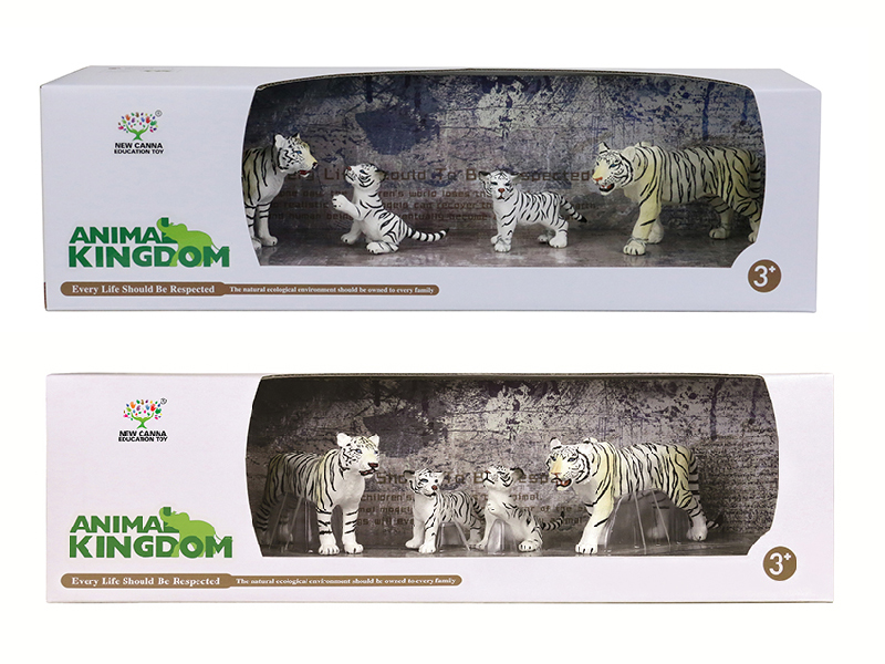 White Tiger Animal Models 4pcs
