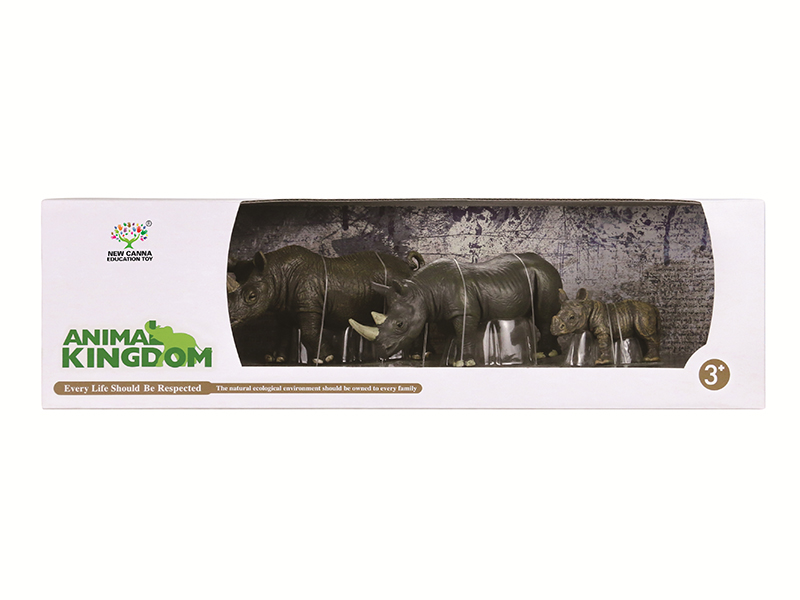 Rhinoceros Animal Models 3pcs
