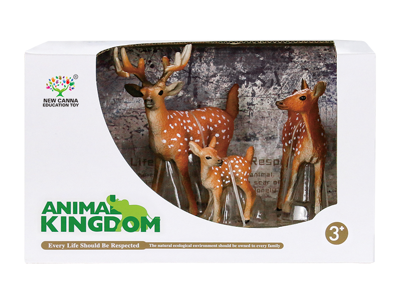Sika Deer Animal Models 3pcs(Two Mixed)