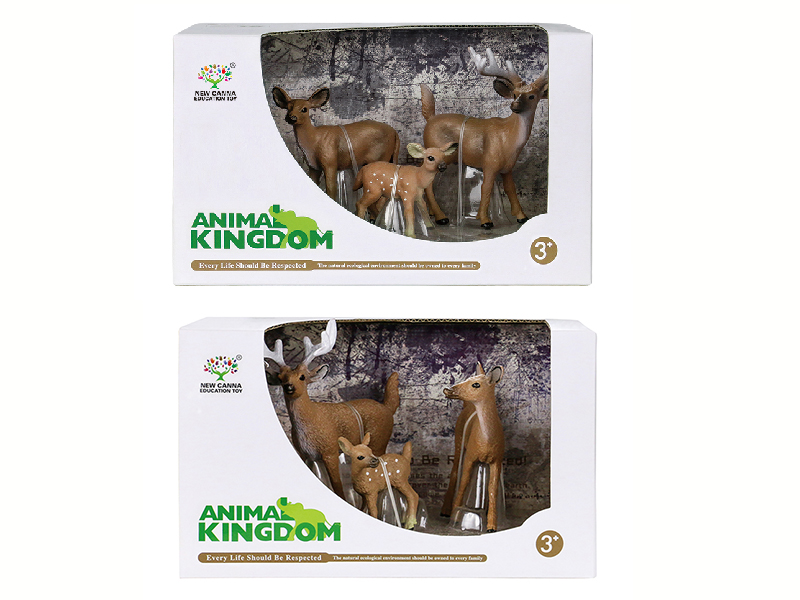 White-Tailed Deer Animal Models 3pcs
