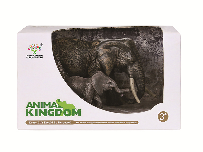 Wild Elephant Animal Models 2pcs