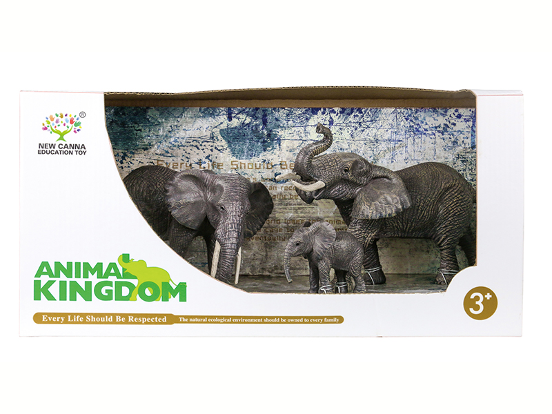 Elephant Animal Models 3pcs