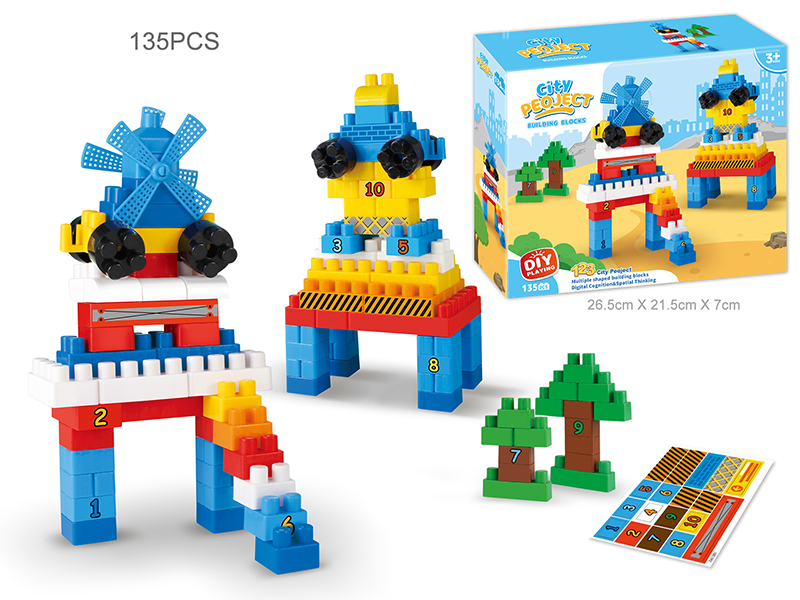 135Pcs Robot Castle Digital Building Blocks Building Blocks