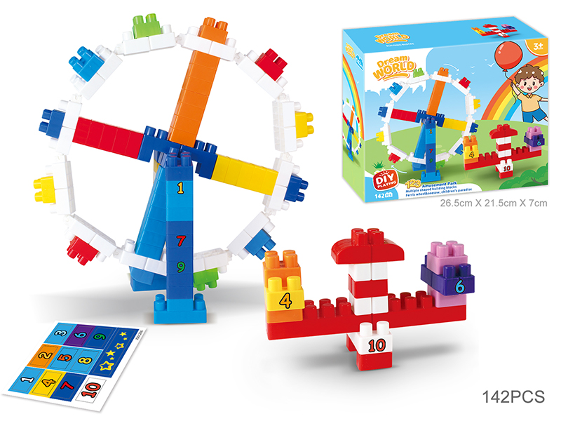 142Pcs Castle Amusement Park Digital Building Blocks