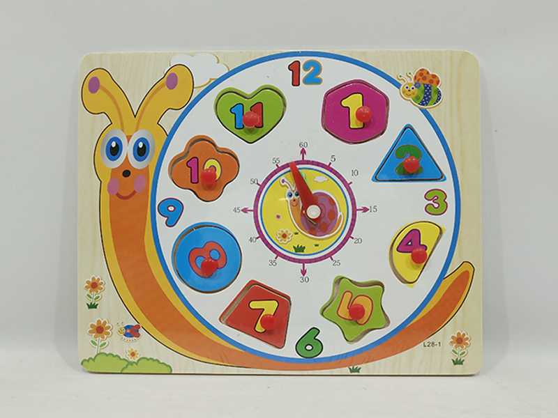 Wooden Snail Clock Hand Grab Puzzle