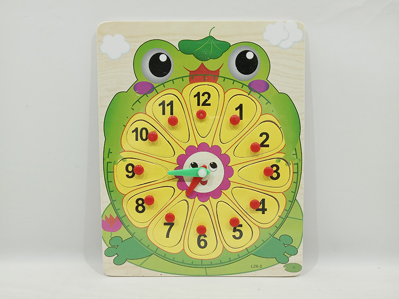 Wooden Frog Clock Hand Grab Puzzle