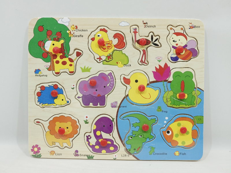 Wooden Animals Hand Grab Puzzle