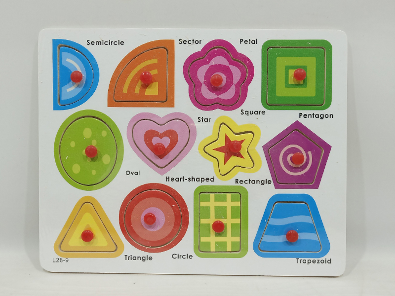 Wood Shape Recognition Hand Grab Puzzle