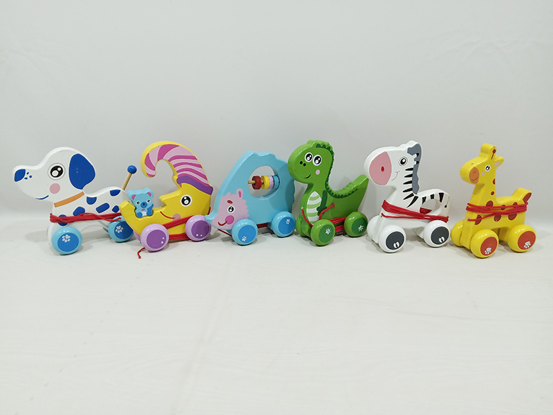 Wooden Animal Pulling Car