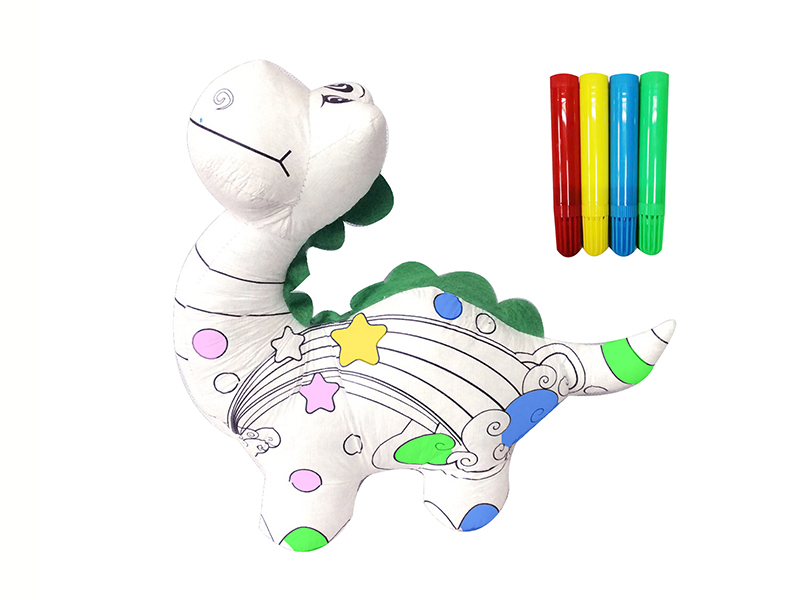 Creative DIY Stuffed Washable Coloring Toys - Dinosaur