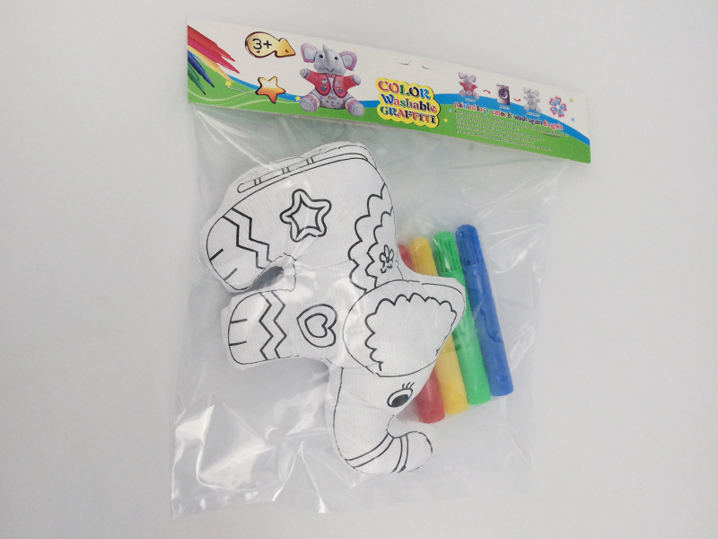 Creative DIY Stuffed Washable Coloring Toys - Elephant