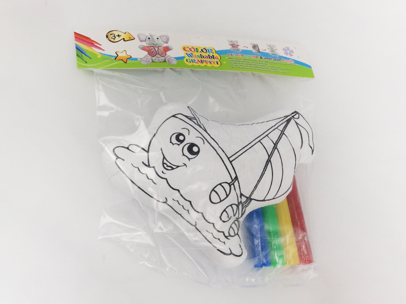Creative DIY Stuffed Washable Coloring Toys - Sailboat
