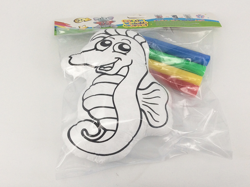 Creative DIY Stuffed Washable Coloring Toys - Seahorse