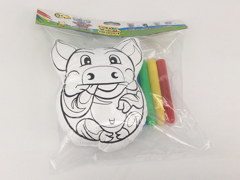 Creative DIY Stuffed Washable Coloring Toys - Pig