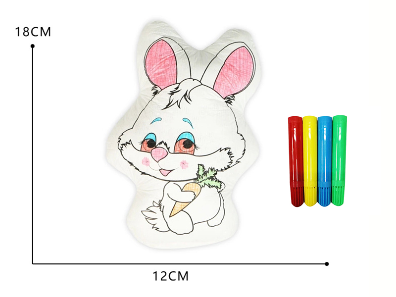 Creative DIY Stuffed Washable Coloring Toys - Cartoon Rabbit