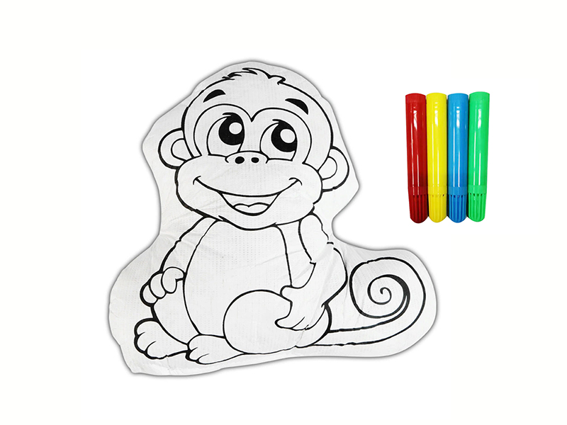 Creative DIY Stuffed Washable Coloring Toys - Monkey