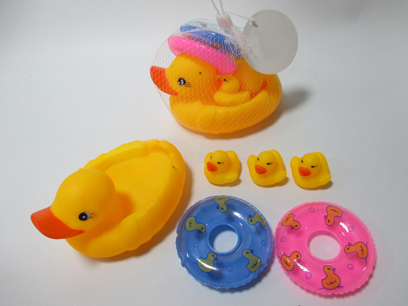 Medium Vinyl Duck Set+2 Swim Ring