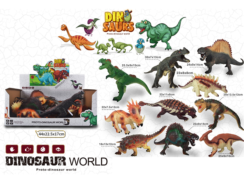 10PCS Simulation Vinyl Dinosaur Toy