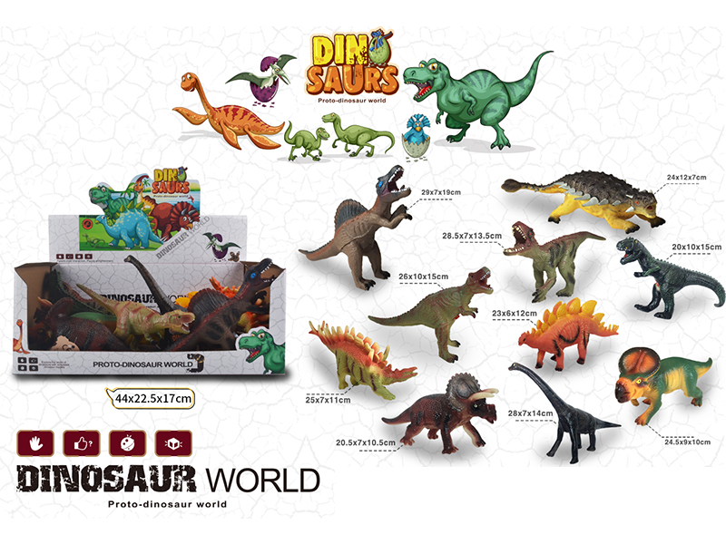 10PCS Simulation Vinyl Dinosaur Toy
